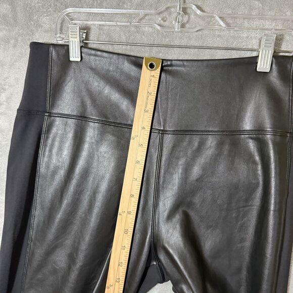 Athleta Delancy Shine Tight Leggings L Pants Pull On Black Active Faux Leather - Picture 4 of 8